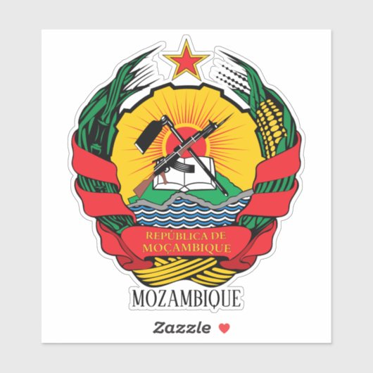 Mozambique National Emblem Patriotic Sticker (Vel)