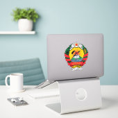 Mozambique National Emblem Patriotic Sticker (Laptop op bureau)