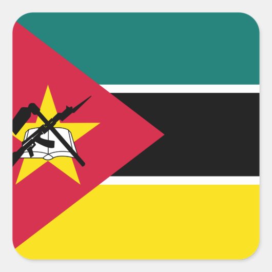Mozambique Nationale Wereldvlag Vierkante Sticker (Voorkant)