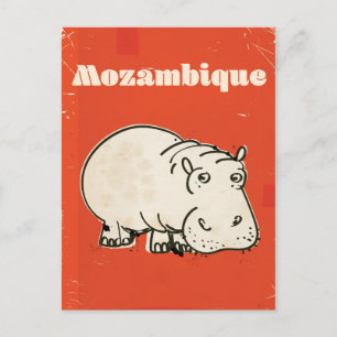 Mozambique nijlpaard reisposter print briefkaart