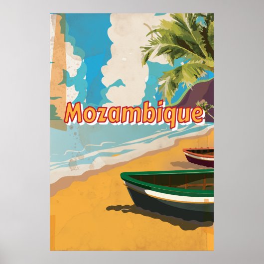 Mozambique Oude vakantieposter Poster (Voorkant)
