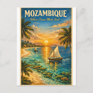 Mozambique Paradijs – Reis in Vintage Stijl Briefkaart