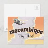 Mozambique reisposter print briefkaart (Voorkant / Achterkant)