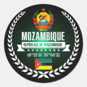 Mozambique Ronde Sticker (Voorkant)