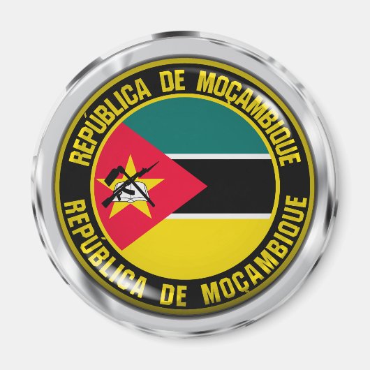 Mozambique Round Emblem Magneet (Voorkant)