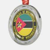 Mozambique Round Emblem Metalen Ornament (Links)