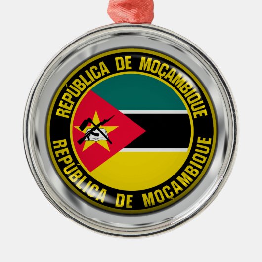 Mozambique Round Emblem Metalen Ornament (Voorkant)