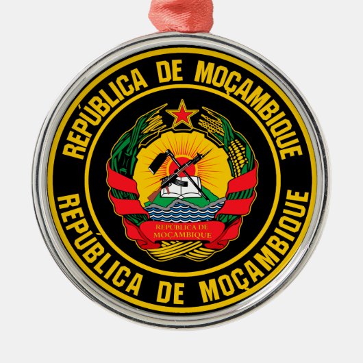 Mozambique Round Emblem Metalen Ornament (Voorkant)