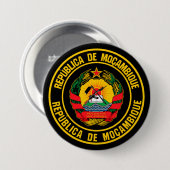 Mozambique Round Emblem Ronde Button 7,6 Cm (Voorkant /achterkant)