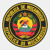 Mozambique Round Emblem Ronde Sticker (Voorkant)