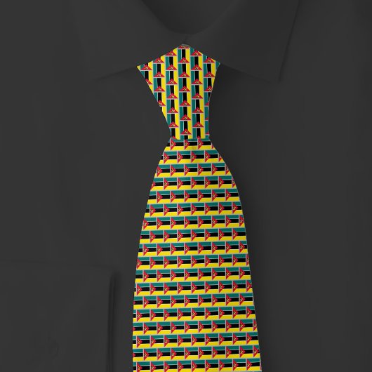 Mozambique Vlag Baksteenpatroon Stropdas