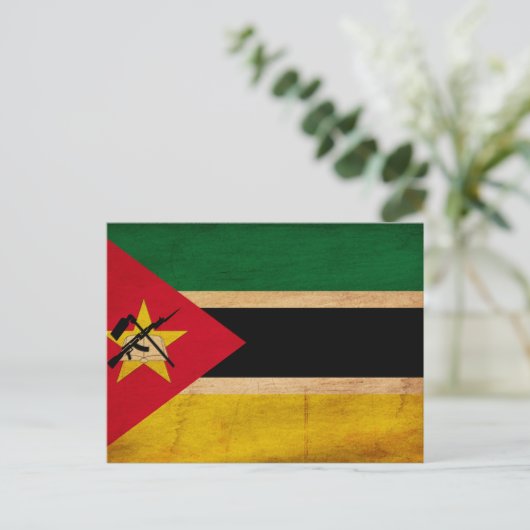 Mozambique vlag briefkaart (Staand voorkant)