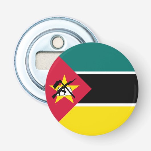 Mozambique vlag button flesopener (Voorkant)