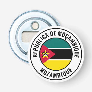 Mozambique vlag: groots patriottische bottenopener button flesopener