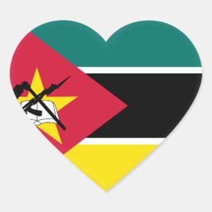 Mozambique vlag hart sticker