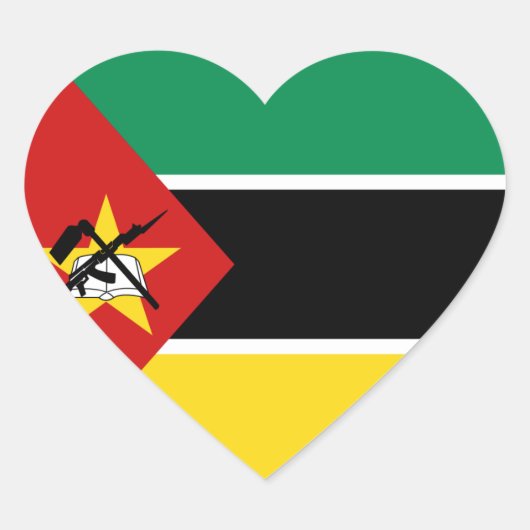 Mozambique Vlag Hart Sticker (Voorkant)