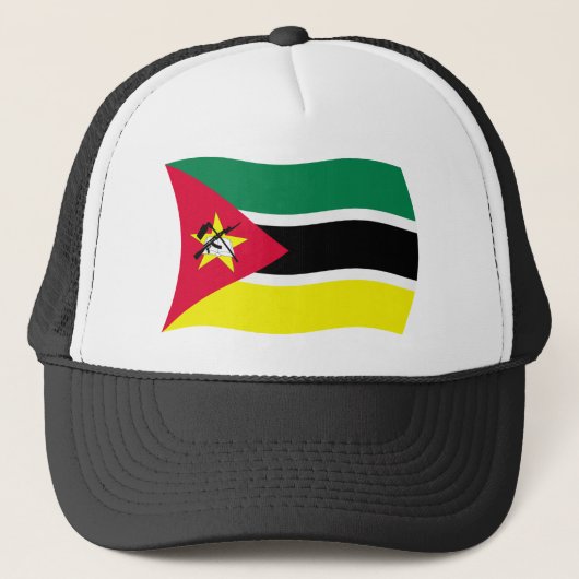 Mozambique Vlag Hoed Trucker Pet (Voorkant)