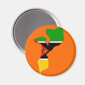 Mozambique vlag kaart magneet (Voorkant / Achterkant)