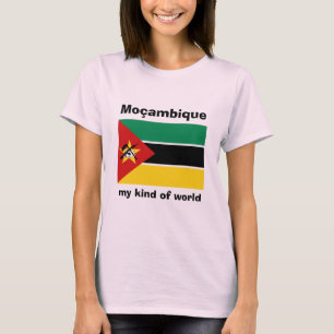 Mozambique Vlag + Kaart + Tekst T-shirt