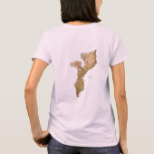 Mozambique Vlag + Kaart + Tekst T-shirt (Achterkant)