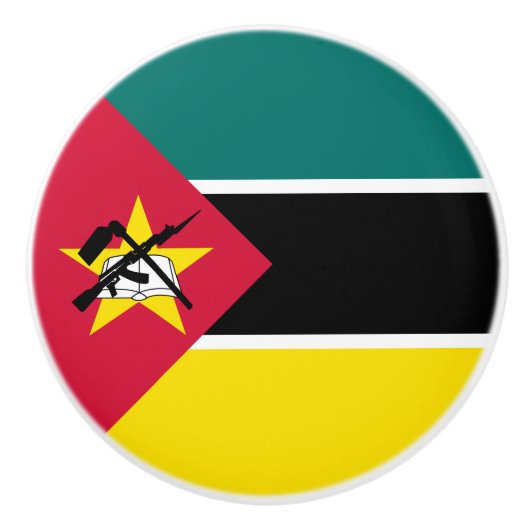 Mozambique vlag keramische knop (Voorkant)