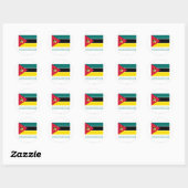 Mozambique Vlag met Naam Ronde Sticker (Vel)
