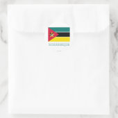 Mozambique Vlag met Naam Ronde Sticker (Tas)