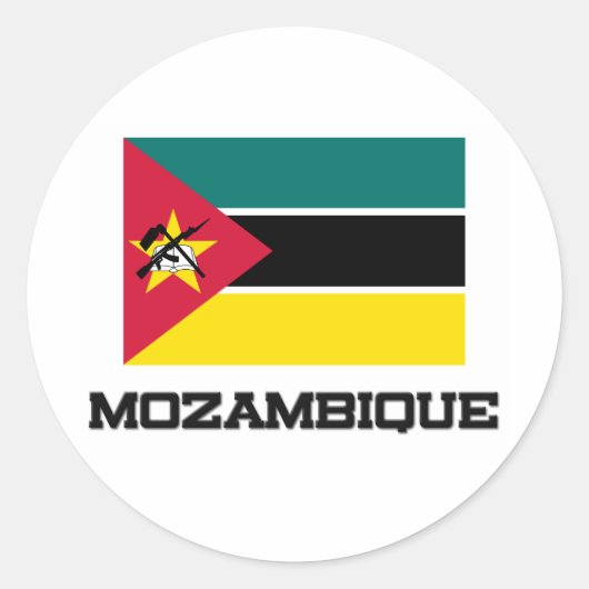 Mozambique vlag ronde sticker (Voorkant)