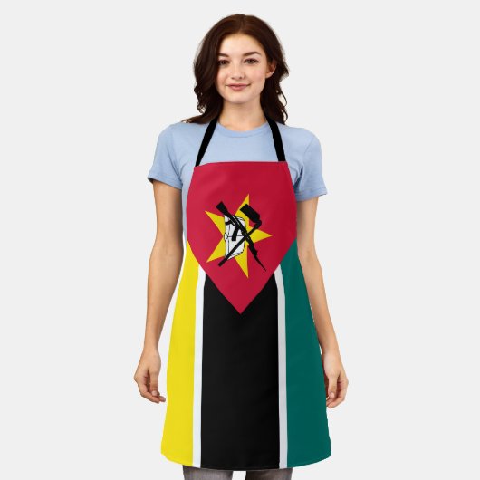 Mozambique vlag schort (Gedragen)