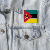 Mozambique vlag vierkante button 5,1 cm (In situ)
