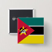 Mozambique vlag vierkante button 5,1 cm (Voorkant /achterkant)