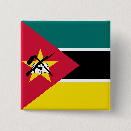 Mozambique vlag vierkante button 5,1 cm (Voorkant)