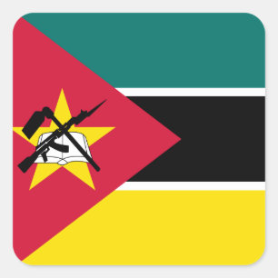 Mozambique vlag vierkante sticker