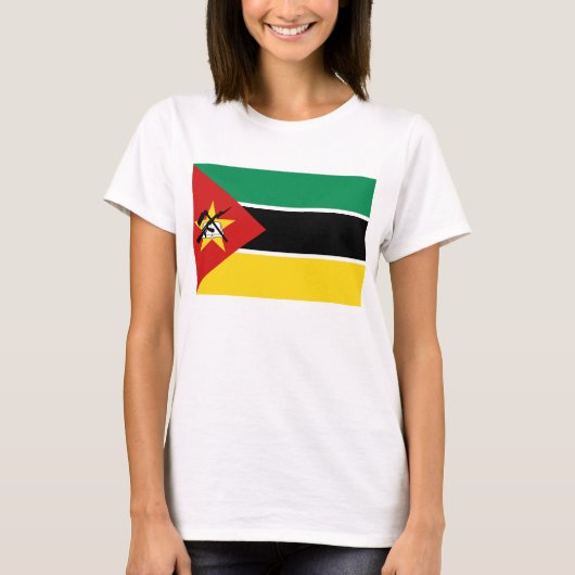 Mozambique vlag x kaart T-Shirt (Voorkant)