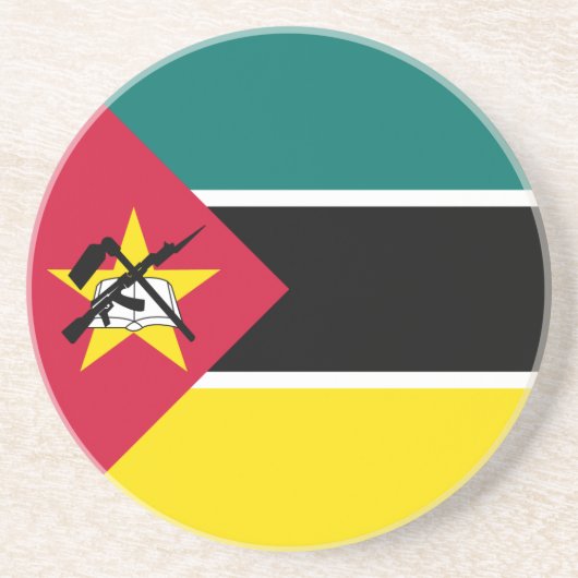 Mozambique vlag zandsteen onderzetter (Voorkant)
