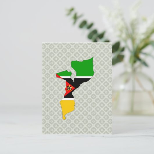 Mozambique - Vlagplattegrond Briefkaart (Staand voorkant)