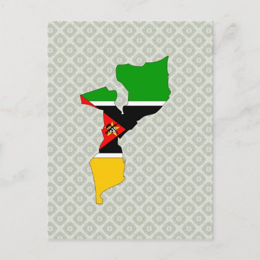 Mozambique - Vlagplattegrond Briefkaart (Voorkant)