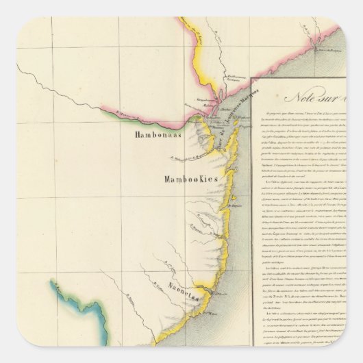 Mozambique, Zuid-Afrika 52 Vierkante Sticker (Voorkant)