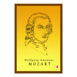 Mozart aan de muziek foto afdruk