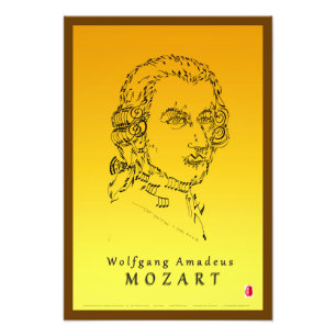 Mozart aan de muziek foto afdruk