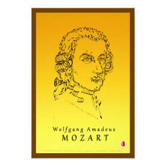Mozart aan de muziek foto afdruk
