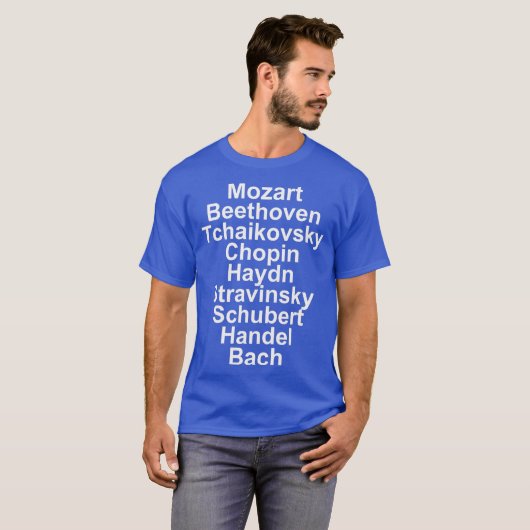 Mozart Beethoven Chopin Bach Klassieke muziek T-shirt (Voorkant volledig)
