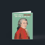 Mozart Brilliance komt elke zondag. Kaart<br><div class="desc">Verzend je klassieke muziek geobsedeerd door een geliefde die zo leuk was, en sassy, Mozart verjaardagskaart die speels verwijst naar zijn vroege talent voor muziek en zijn reputatie als kinderprodigie met het gezegde "Brilliance komt op elke leeftijd."</div>