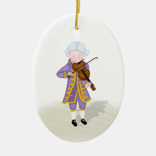 Mozart die Violin Child Prodigy Classica Muziek sp Keramisch Ornament (Voorkant)