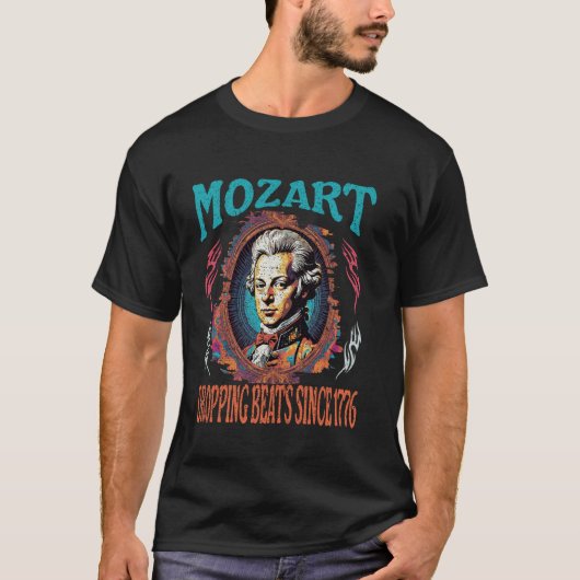 Mozart dropt beats sinds 1776 T-shirt (Voorkant)