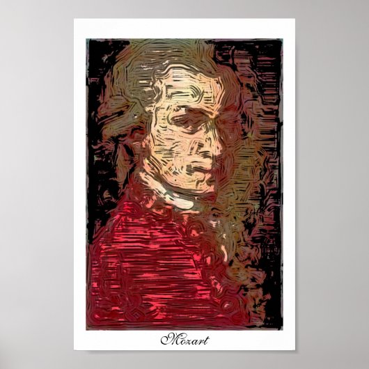Mozart - een digitaal portret poster (Voorkant)