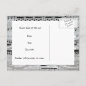 Mozart en Pearls Music slaan de datum op Aankondigingskaart (Achterkant)