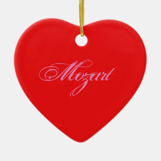Mozart Herz Keramisch Ornament (Voorkant)