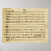 Mozart huwelijk tussen figaro Manuscript Print (Voorkant)