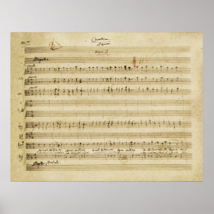 Mozart huwelijk tussen figaro Manuscript Print